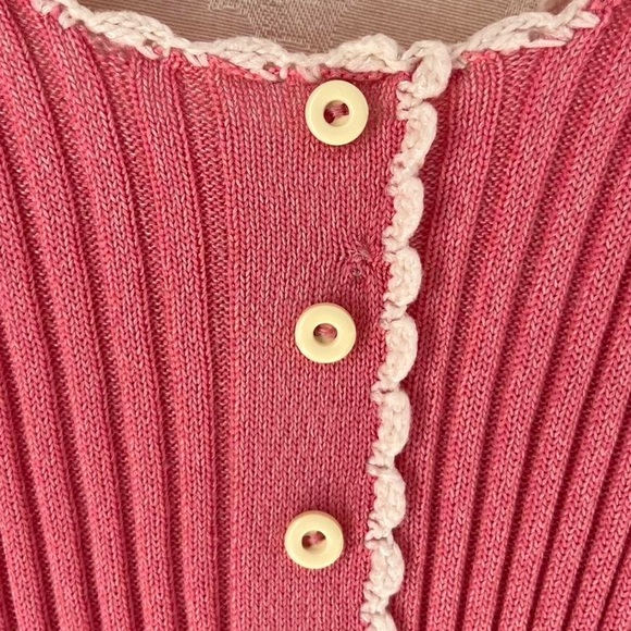 Pink Ribbed Button-Down Tank Top - Picture 5 of 7